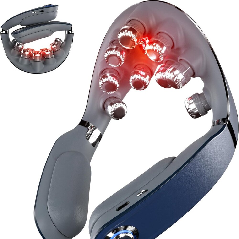 SKG Cordless Neck Massager Pain Relief Deep Tissue Vibration Foldable G7Pro-Fold